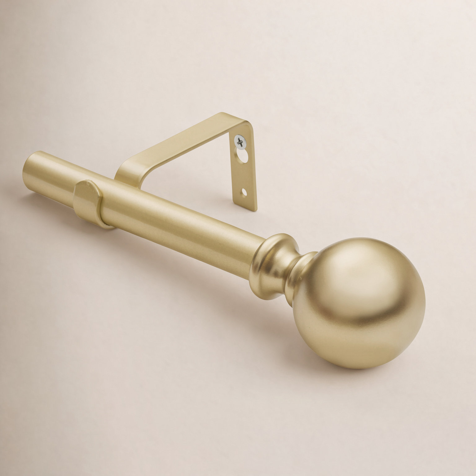 Adjustable Metal Single Curtain Rod, 48" - 86", Gold