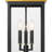 Meggett 3 Light Matte Black + Textured Gold Outdoor Pendant