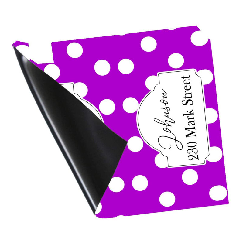 Couvre-boîte d'adresse personnalisée à pois, Mauve