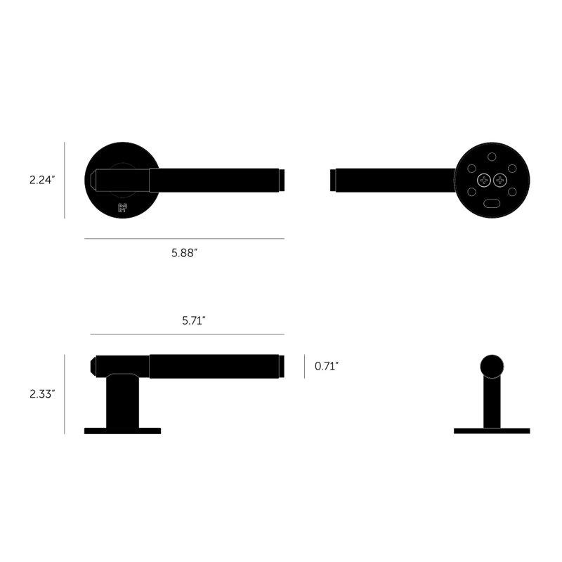 Round Single Dummy Door Lever with Round Rosette, Steel