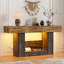 Console 63 po en bois de style campagnard avec tiroirs et compartiment de rangement caché, longue table d'entrée avec lumières à DEL pour salon, couloir, vestibule