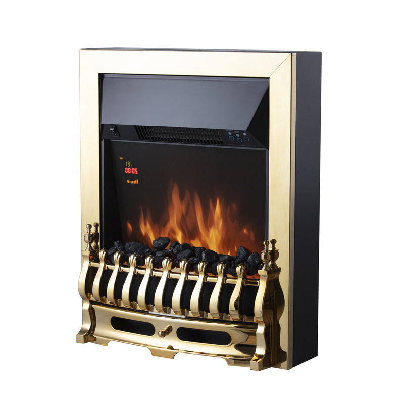 Warmlite Whitby LED Electric Fire Inset with Remote Control, 2000W, Brass