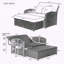 Chaise longue double en osier PE avec rangement et housse PE-1395705400