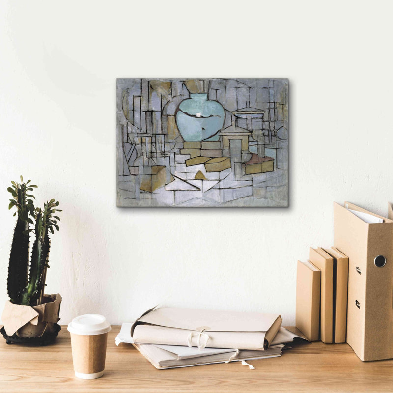«Still Life with Gingerpot II, 1912» par Piet Mondrian, estampe numérique sur toile, H 12 po x l 16 po x P 0,75 po