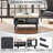 Square Rattan Coffee Table with Storage-2106829971