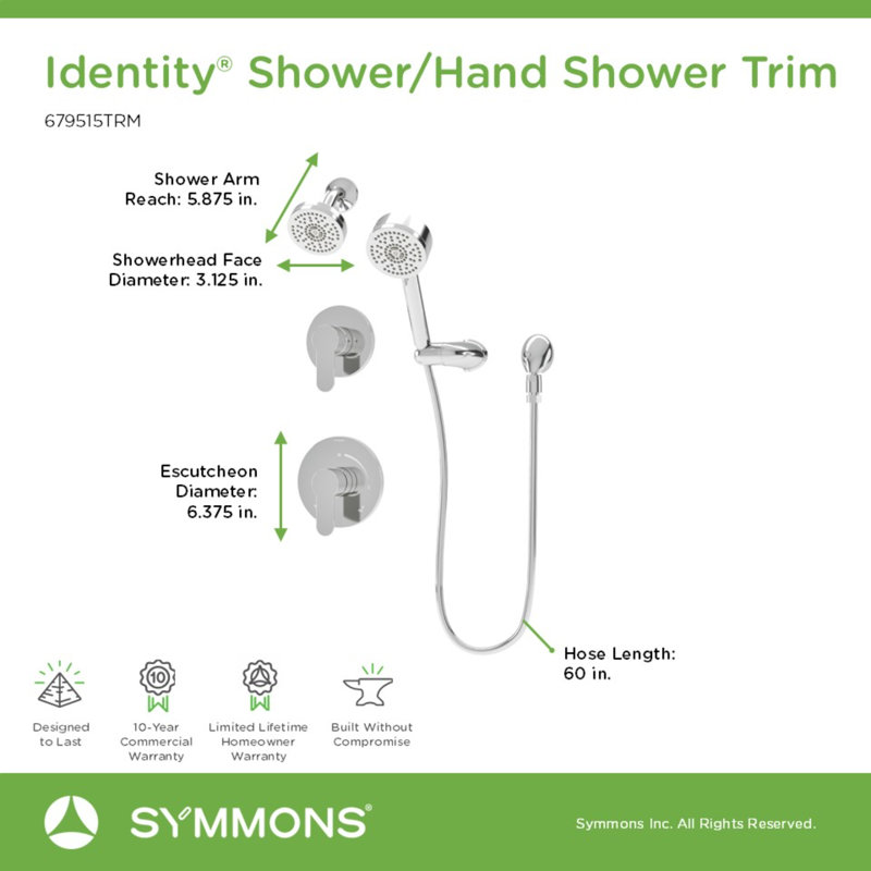 Identity HydroMersion Double Handle Shower System, Polished Chrome