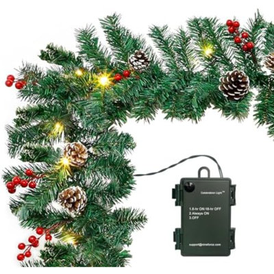 120 " Pre-Lit Mixed Greenery Garland