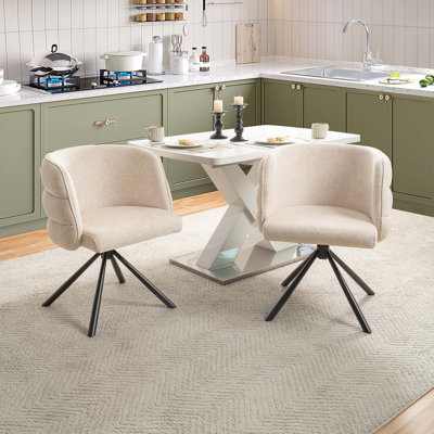 Ensemble de 2 chaises pivotantes 270 °