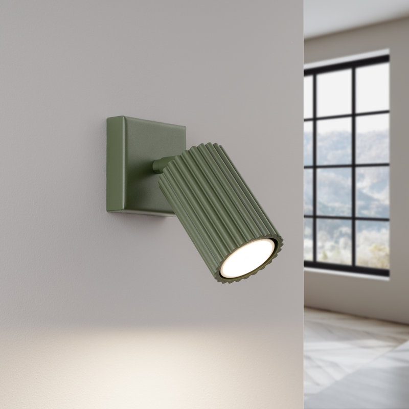 Karbon Aluminium Wall Sconce, Wall lamp KARBON olive green, Olive Green, 1 Light