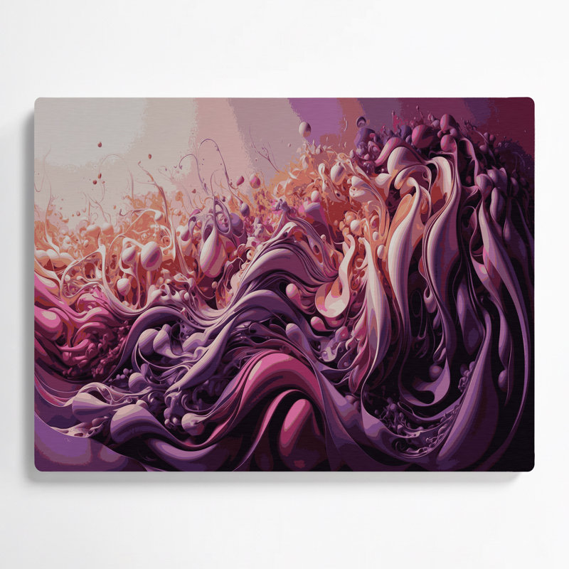 «Biomorphic Abstraction 46», art mural en métal mauve, H 11 po x l 14 po