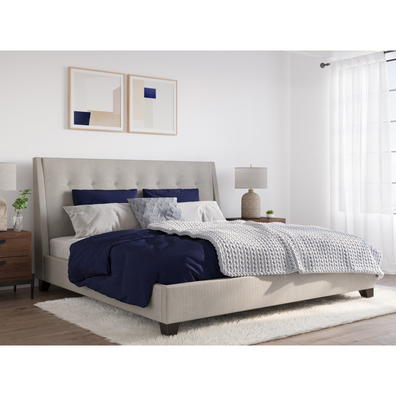 Upholstered Panel Bed, King