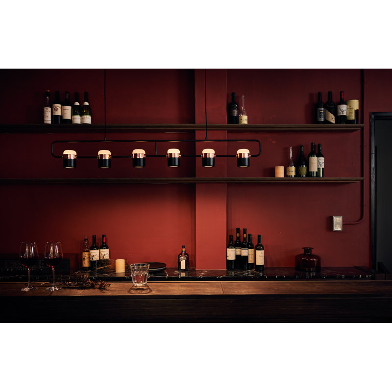 Ling 6 - Light Pendant, Black/Copper, Black