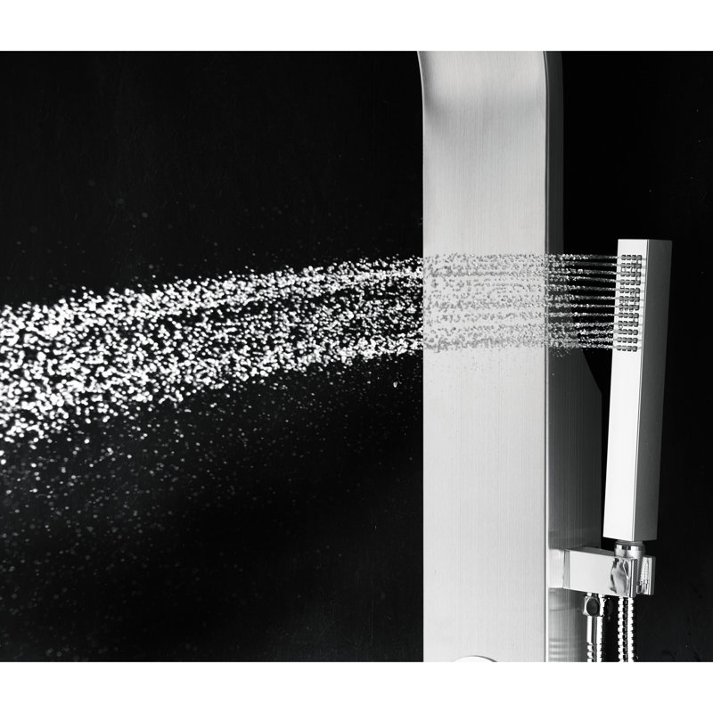 Panneau de douche en acier inoxydable 44 po avec pomme de douche réglable