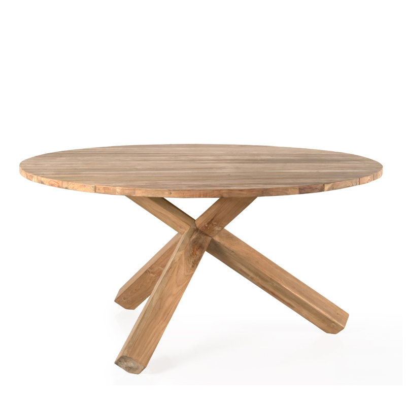 Newfields Round Wood Outdoor Dining Table , 59'' in. W 59'' in. D