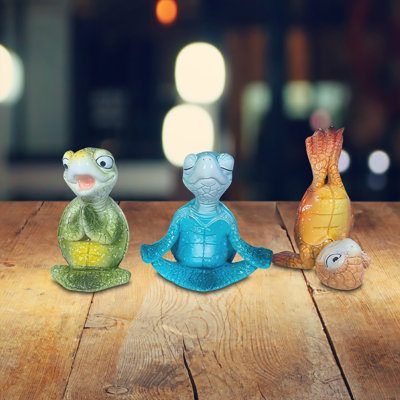 3-PC Yoga Sea Turtle Figurine Set