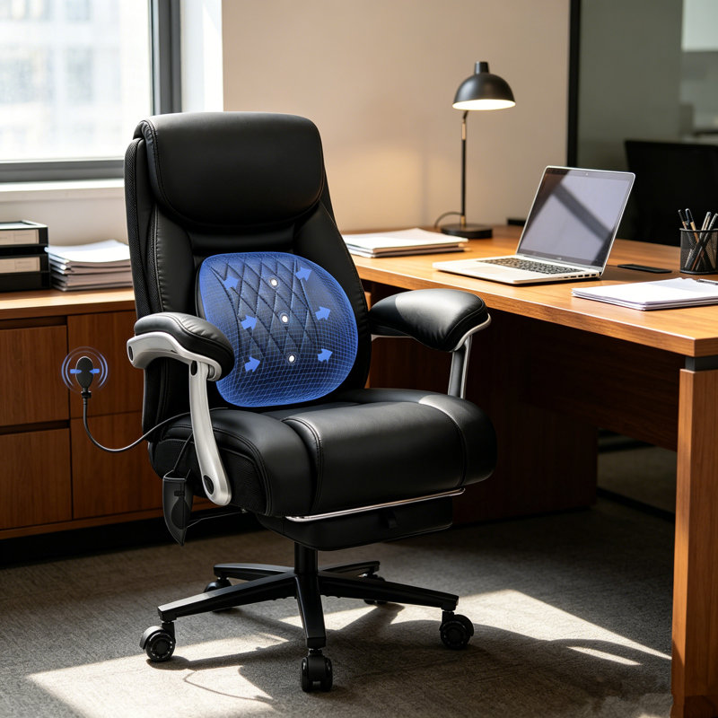 Grand fauteuil de direction 600LBS, grand et grand fauteuil ergonomique avec repose-pieds