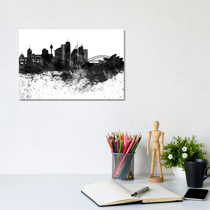 Sydney Skyline 1 Piece Wrapped Canvas Painting, 20.32 cm H x 30.48 cm W