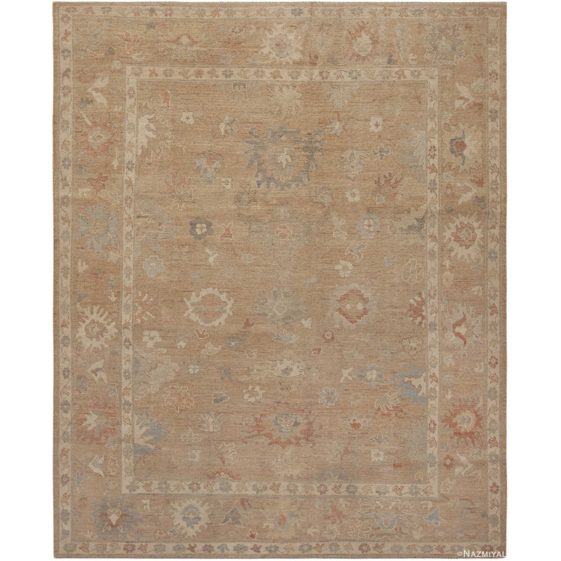 Tapis turc moderne de style Oushak One-of-a-Kind