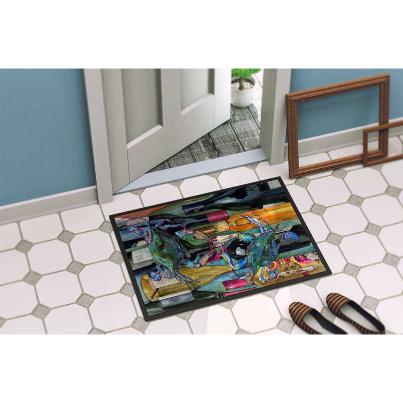 Tapis de porte d’intérieur anti-dérapant à bouteilles de vin bougon, Rectangle 2 pi x 3 pi