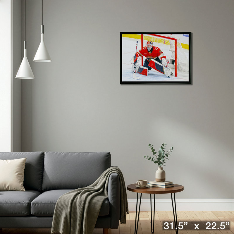 Sergueï Bobrovsky 20 x 29 encadré de panthères en toile