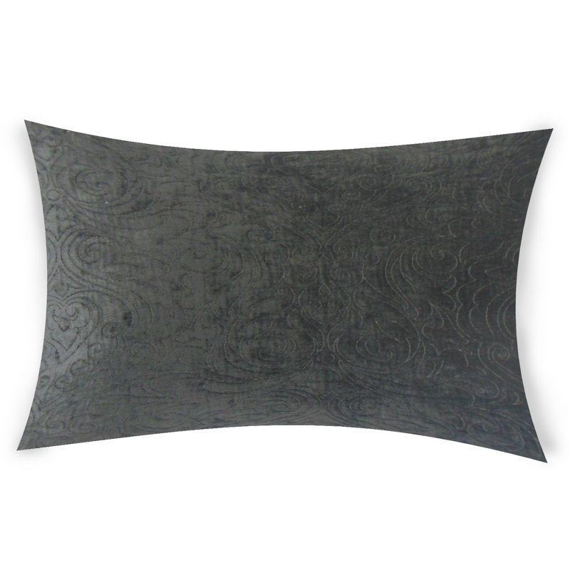  Housse de coussin rectangulaire et insert, Noir, 12 po x 18 po