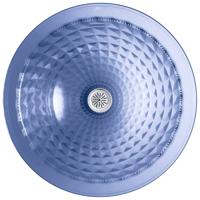 Kohler Kallos®, Artist Editions Oval Glass Undermount Bathroom Sink, Translucent Sapphire