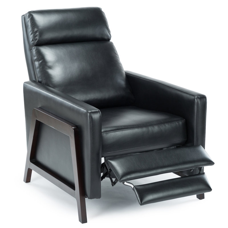 Johnny Faux Leather Recliner, Black Performance Faux Leather