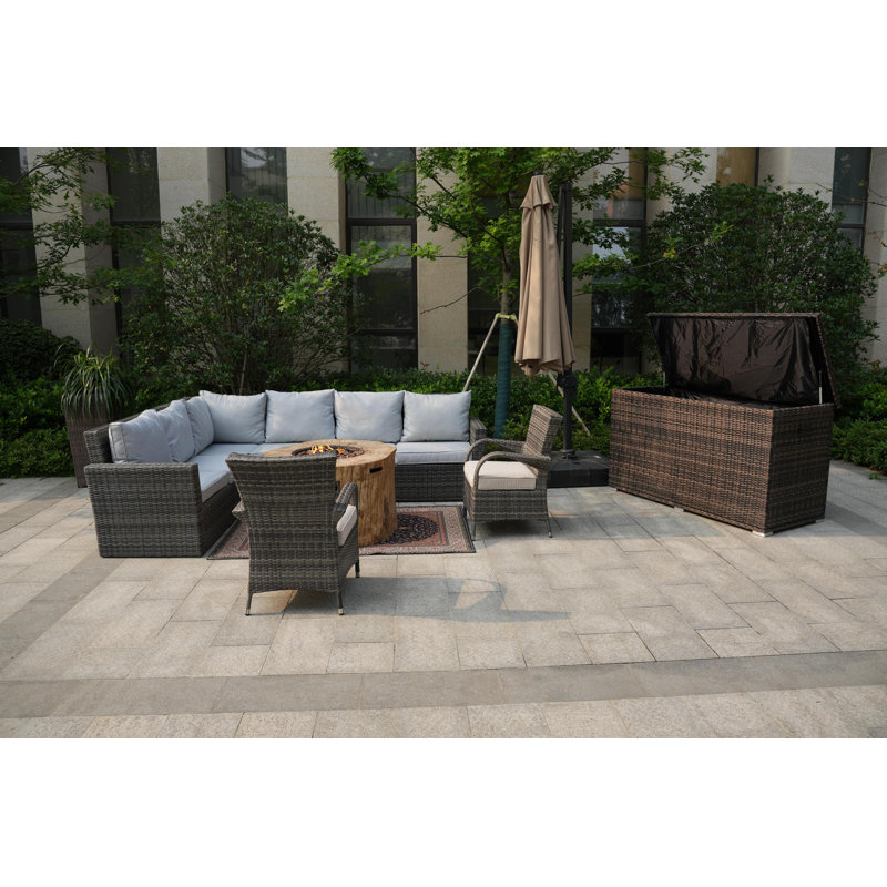 Ensemble de conversation pour 8 personnes avec coussins Charsity Wicker / Rattan