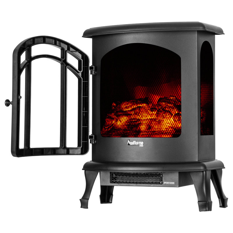 18.5'' W Electric Fireplace with 5118 BTU, Matte Black