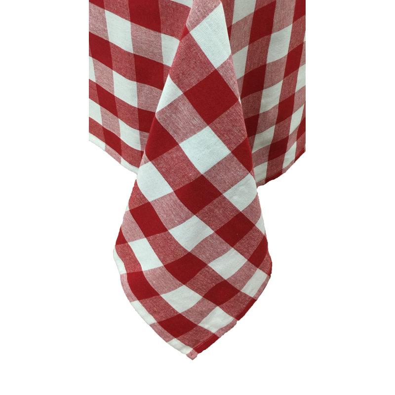 Knopp Plaid 100% Cotton Tablecloth, Red, 90" Lx 60" W