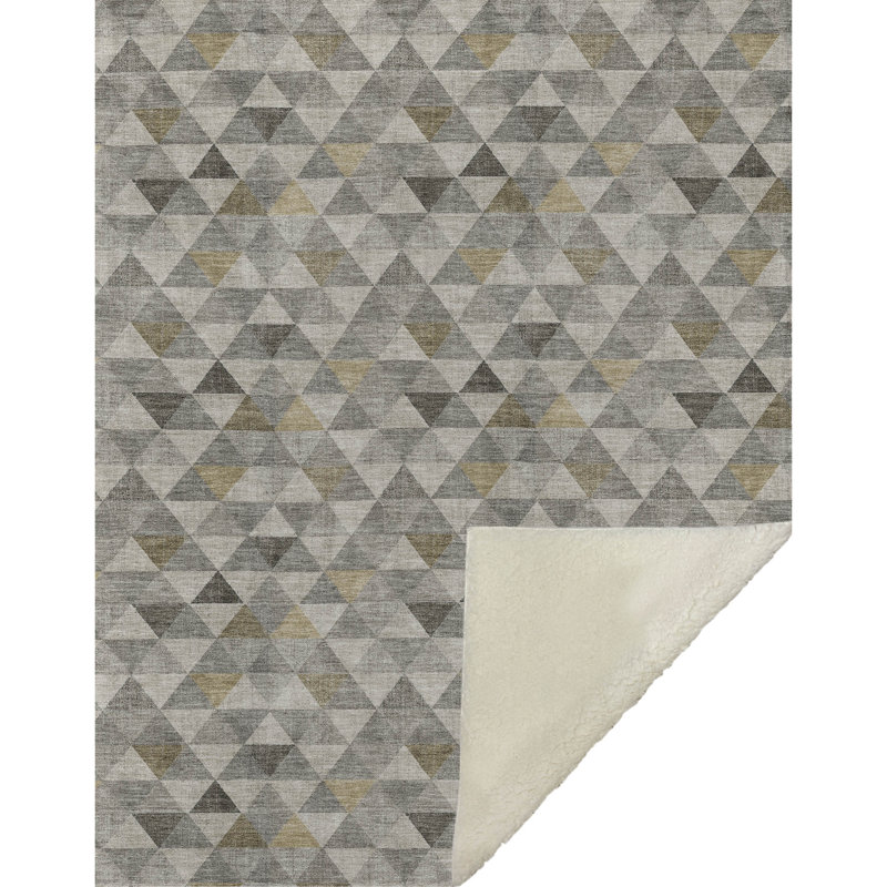Jeté géométrique Addison Sherpa ASB612, Taupe