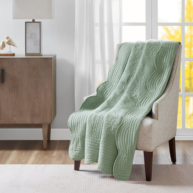 Oversized Quilted Throw, Seafoam