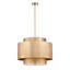 Lustre tambour en laiton frotté 6 lumières avec diffuseur d'abat-jour