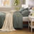 Bedsure Cotton Comforter with Throw Waffle Blanket and Decorative Pillow,Bedding Comforter Sets
