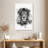 Brampt Lion Head Black And White-108252045