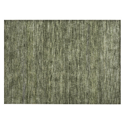 Machine Washable Indoor/Outdoor Chantille ACN1165 Olive