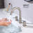 Circular Widespread Bathroom Faucet 3 Hole, 2-handle Bathroom Sink Faucet with Drain Assembly-53136765