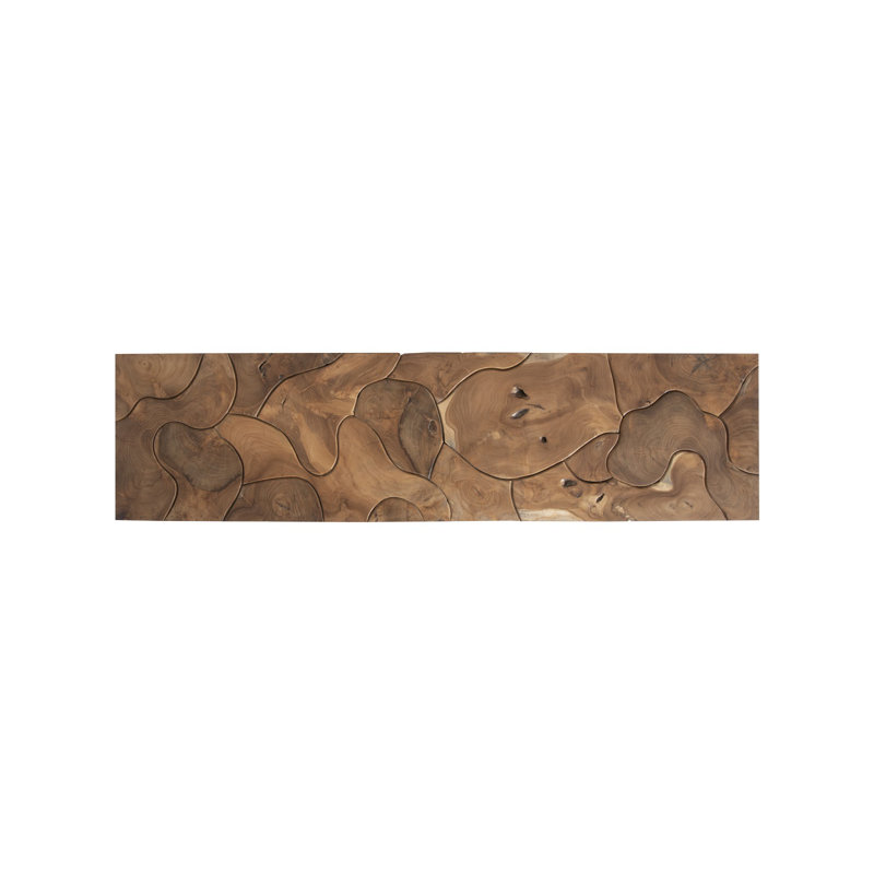 Natural Teak Rectangular Wood Console Table