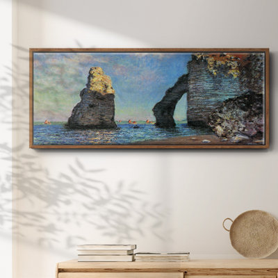 «The Rocky Cliff of Étretat» par Monet, reproduction sur toile flottante