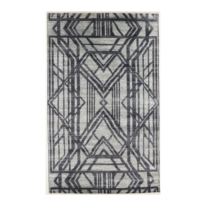 Hand Knotted Geometric Rug