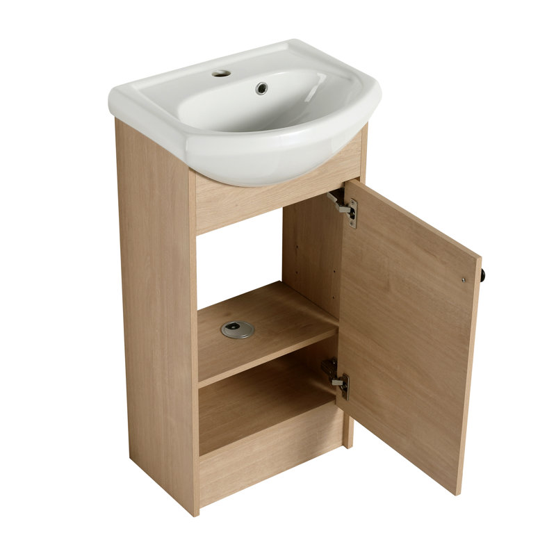 Petit meuble-lavabo autoportant de 18 pouces avec lavabo