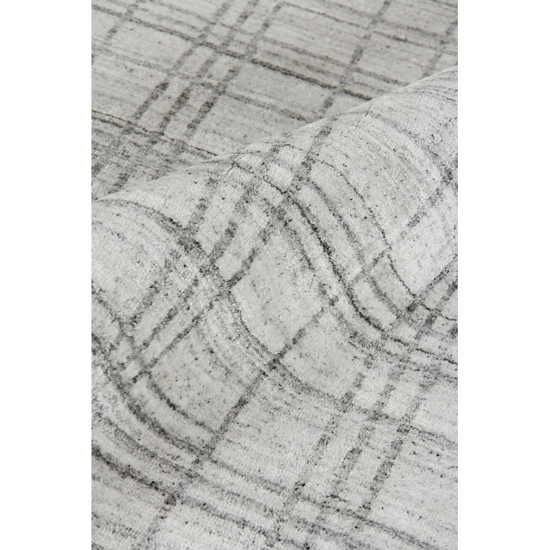 Fairbanks Plaid Area Rug in White, Rectangle 14' x 18'