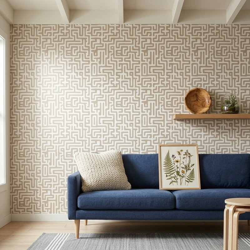 Papier peint sur fond blanc, Peel and Stick