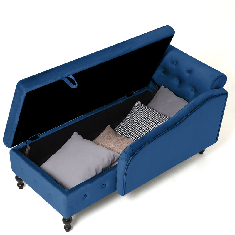 Chaise longue rembourrée Hayliegh, Bleu