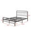 Structure de lit plateforme en métal avec tête de lit, pied de lit et rangement sous le lit de style victorien, aucun sommier nécessaire pour un sommeil confortable