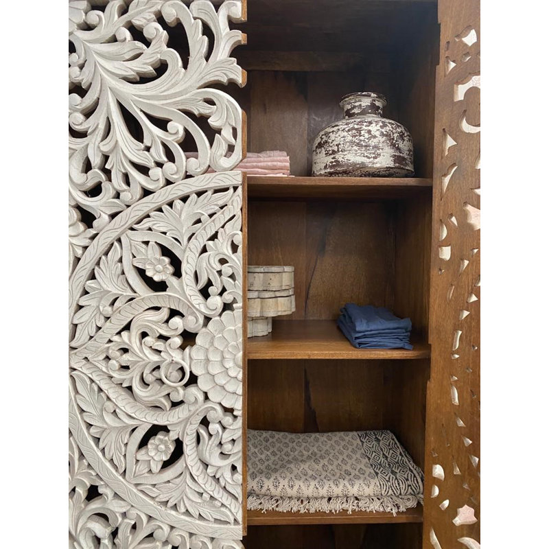Ajwaa 2 Door Solid Wood Wardrobe