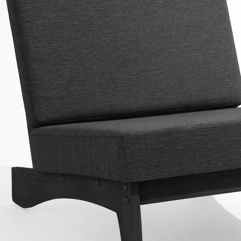 Ensemble de sièges d'extérieur 2 pièces avec coussins pour patio ou jardin Polett, Noir, Gris foncé