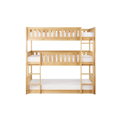 Hiral 3-3_Carlen Natural-Pine Triple Bunk Bedroom Set