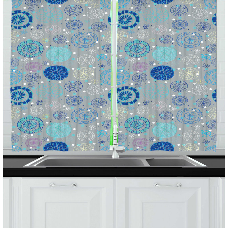 Geometric Pointed Kitchen Curtain