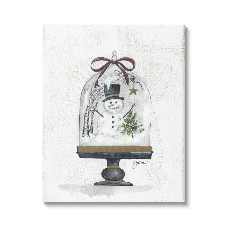 Snowman Winter Scenery, Toile tendue, H 48 po x l 36 po x P 1,5 po